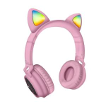 TECHMADE CUFFIE FUNNY LED BT + MICROFONO PINK