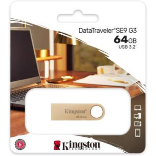 KINGSTON PENDRIVE USB-A 3.264GB DTSE9G3/64GB GOLD