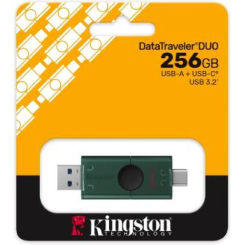 KINGSTON PENDRIVE USB-A+USB-C 3.2 256GB DTDEG2/256GB NERO/VERDE