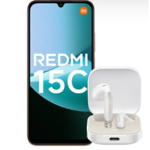 BUNDLE REDMI 15C 4+128GB 6.8" TWILIGHT ORANGE TIM + AURICOLARI BUDS 6 ACT