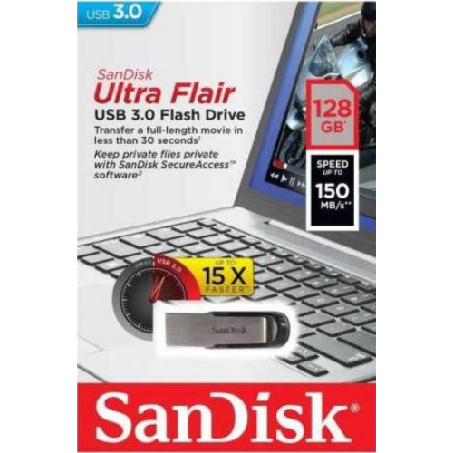 SANDISK PENDRIVE 128GB USB-A 3.0 ULTRAFLAIR METALLIC