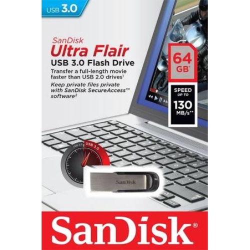 SANDISK PENDRIVE USB 3.0 ULTRA FLAIR 64GB