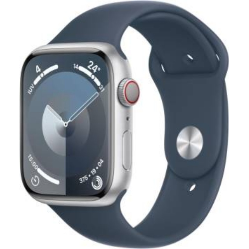 APPLE WATCH SERIE CELL 45MM ALUMINIUM SILVER SPORT BAND STORM BLUE M/L ITALIA