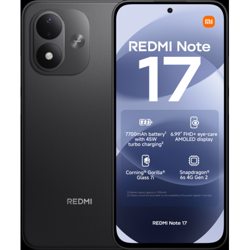 XIAOMI REDMI NOTE 17 4+128GB 6.9" BLACK ITALIA