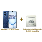 BUNDLE REALME C100X 4G 4+256GB 6.8" DUAL SIM NFC DEEPBLUE TIDES TIM ITALIA + REALME AURICOLARI BLUETOOTH TECHLIFE BUDS WHITE