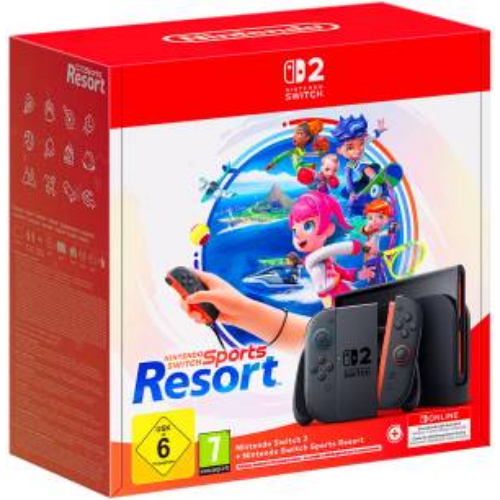 SWITCH 2 CONSOLE BLACK + NINTENDO SWITCH SPORTS RESORT